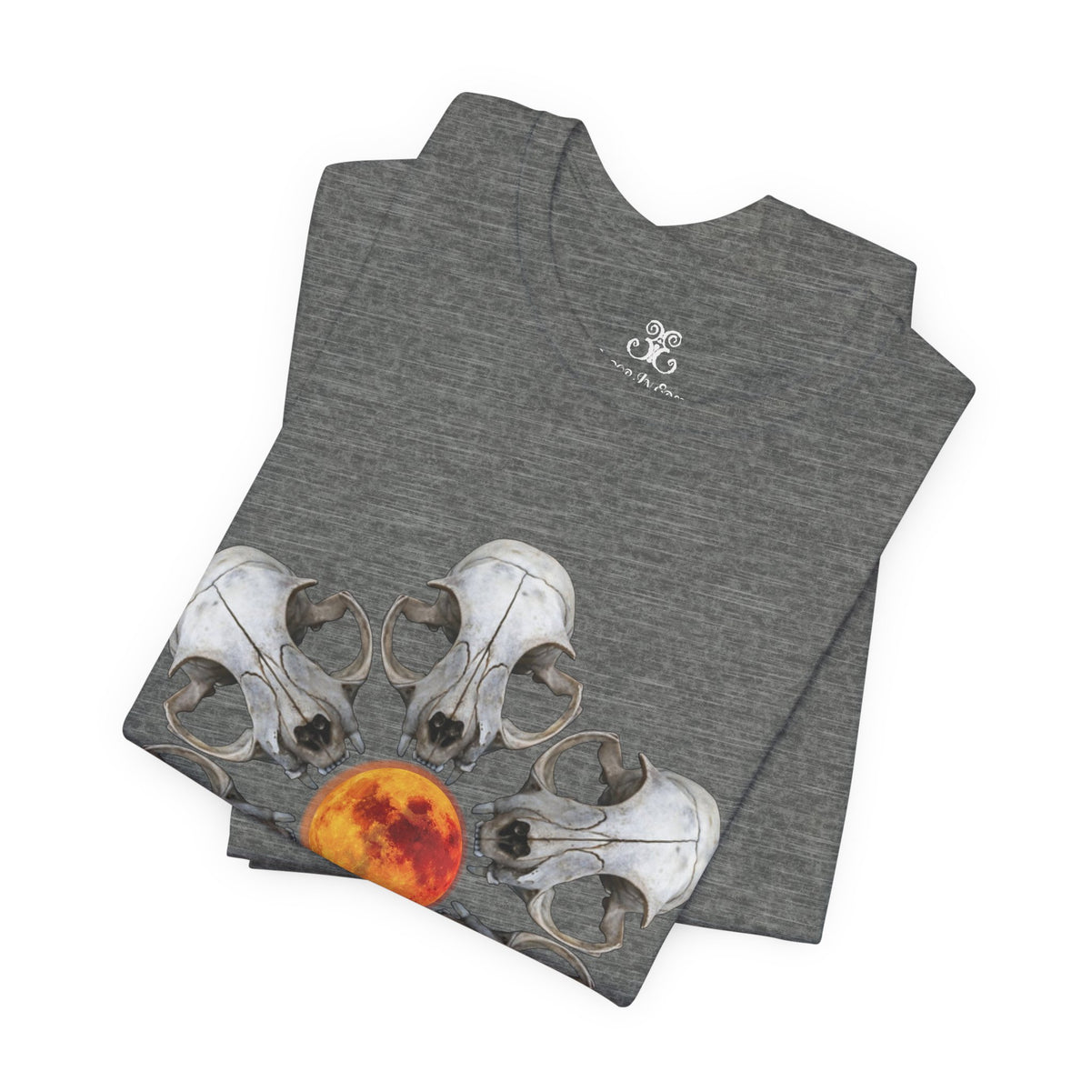 Deadly Nightshade | Cat Skull & Blood Moon Graphic Tee