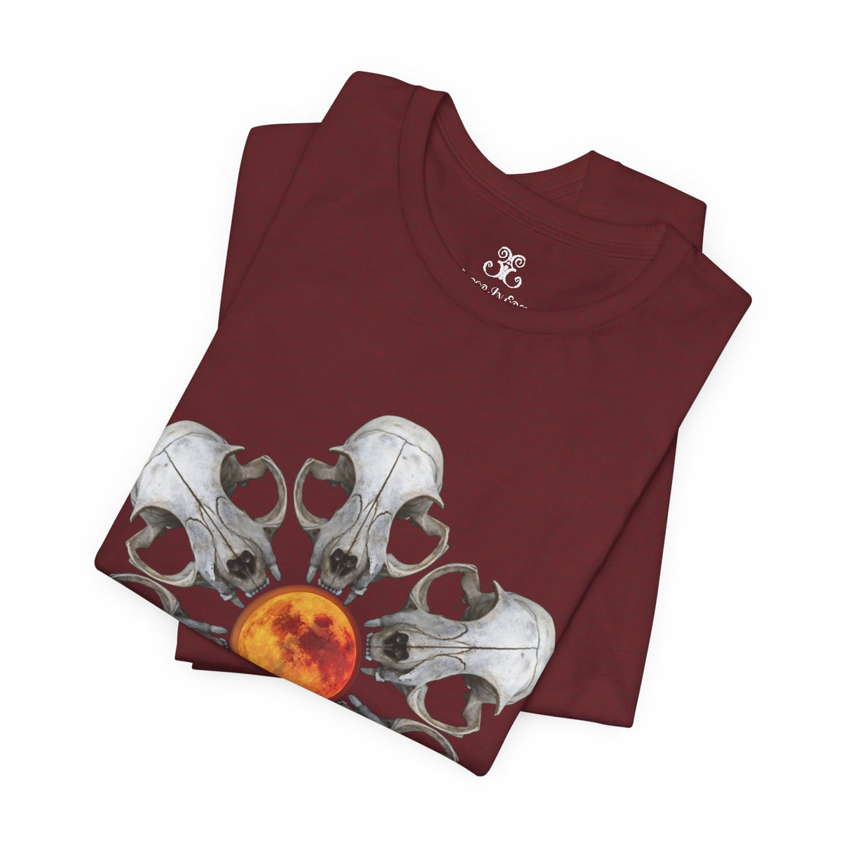 Deadly Nightshade | Cat Skull & Blood Moon Graphic Tee