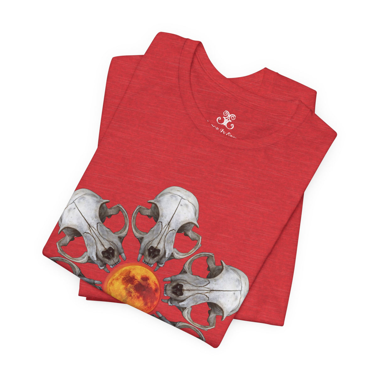 Deadly Nightshade | Cat Skull & Blood Moon Graphic Tee