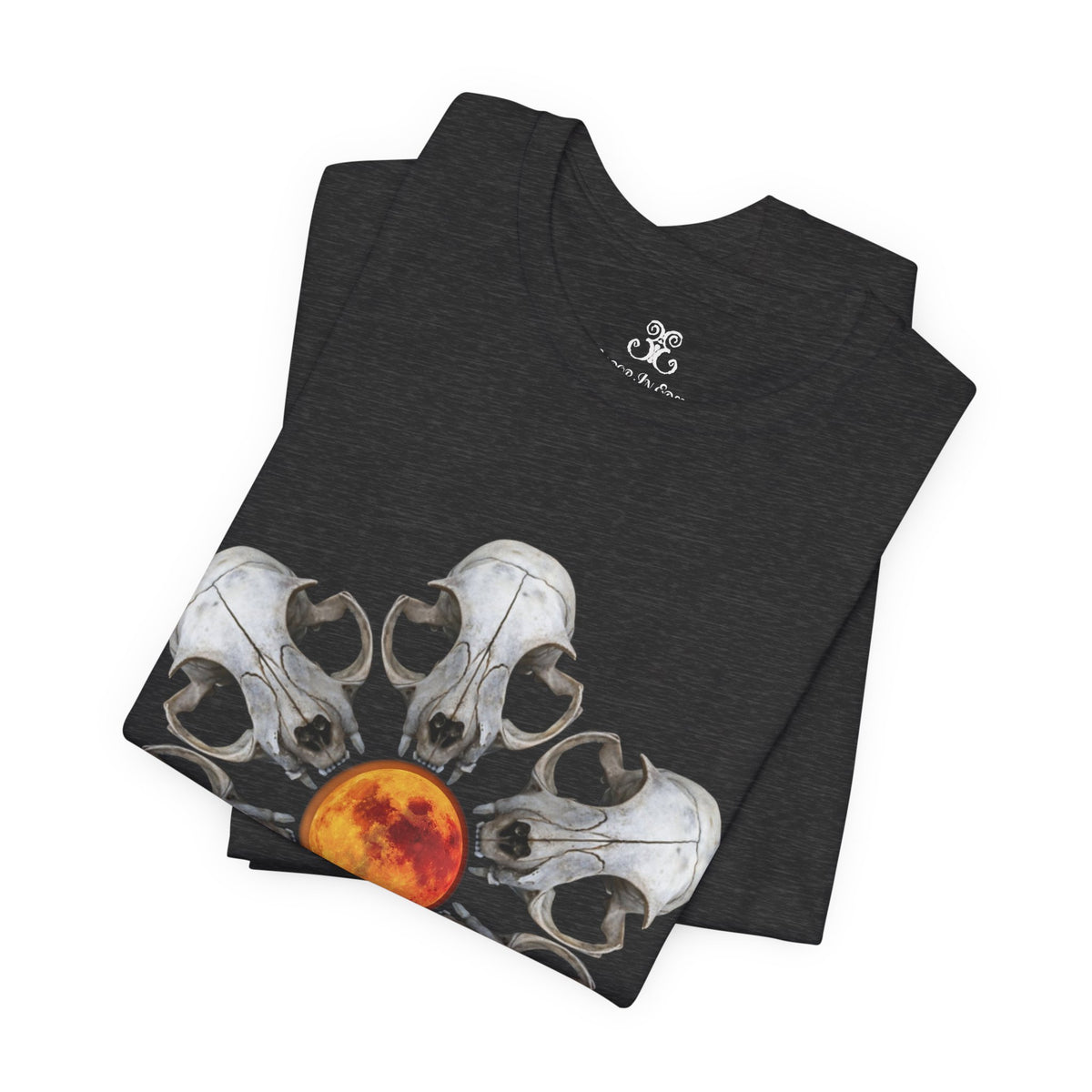 Deadly Nightshade | Cat Skull & Blood Moon Graphic Tee