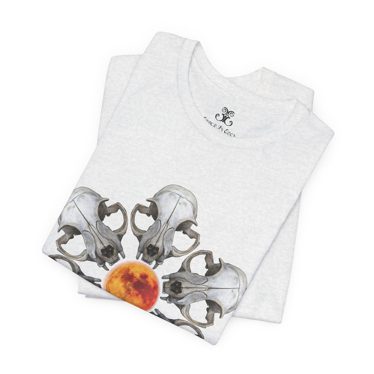 Deadly Nightshade | Cat Skull & Blood Moon Graphic Tee
