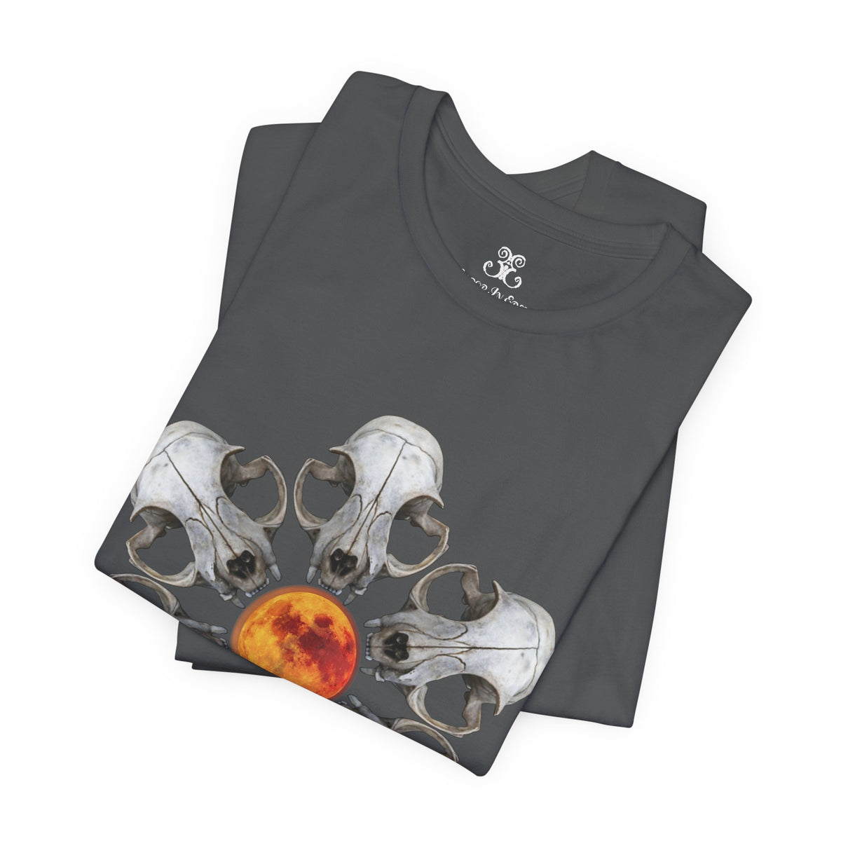 Deadly Nightshade | Cat Skull & Blood Moon Graphic Tee