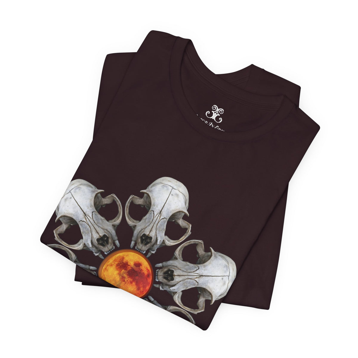 Deadly Nightshade | Cat Skull & Blood Moon Graphic Tee