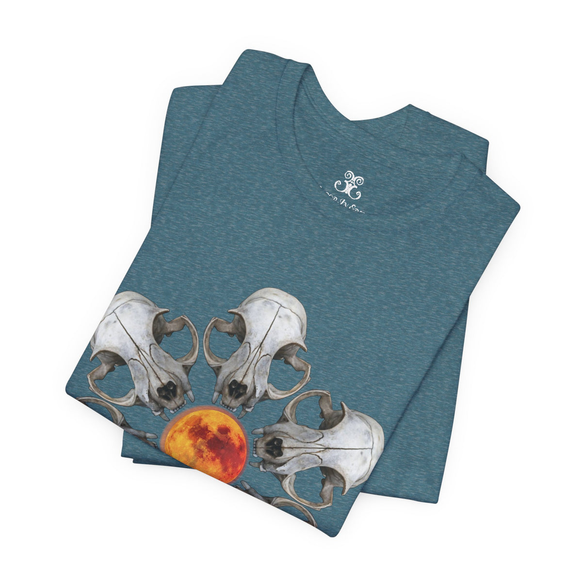 Deadly Nightshade | Cat Skull & Blood Moon Graphic Tee