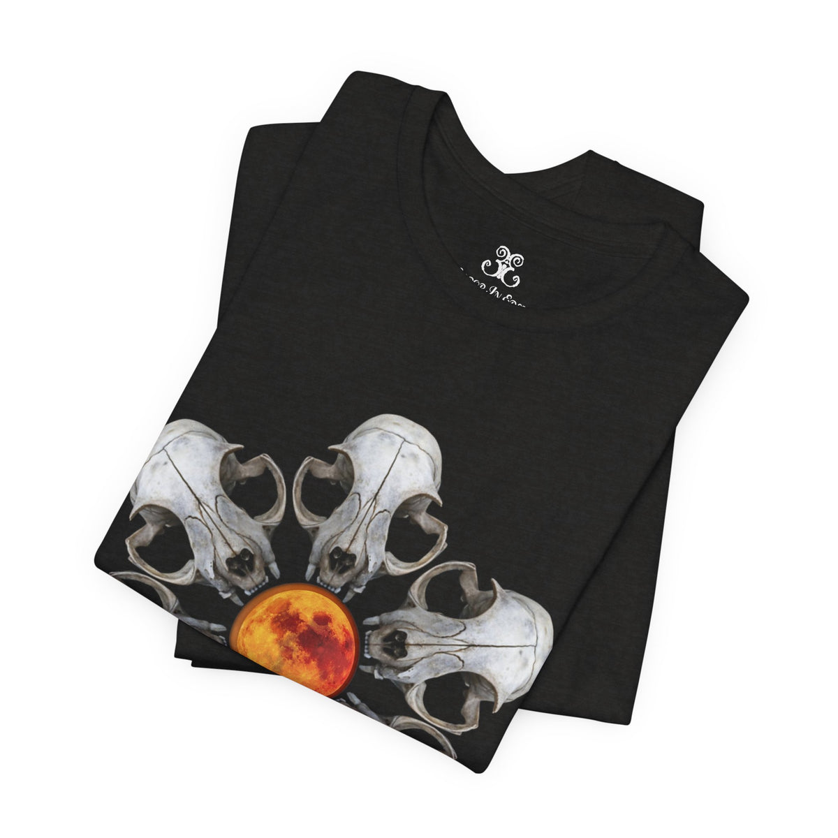 Deadly Nightshade | Cat Skull & Blood Moon Graphic Tee